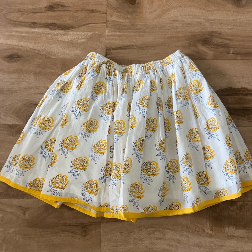 Little Paisley People Girls Yellow Rosette Floral Skirt Boho Peasant Size 5